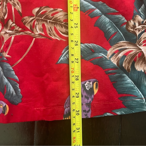 Paradise Found Shirt Mens XL Jungle Bird Red Hawaiian Parrot Magnum PI EUC - Picture 6 of 7